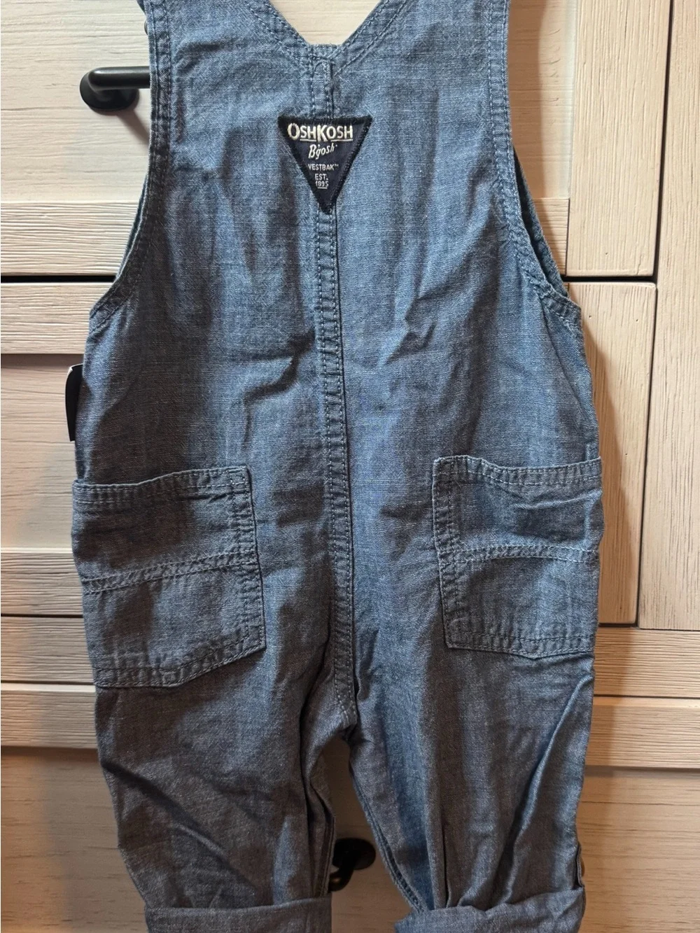 OshKosh B'gosh Baby Boys Chambray Cuffed Overalls 12M